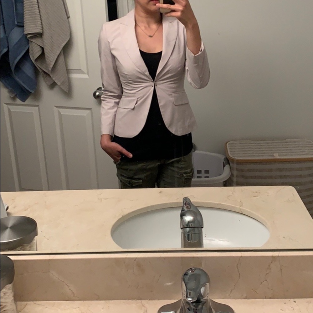 Banana Republic Light Blush Single-Button Tailored Blazer